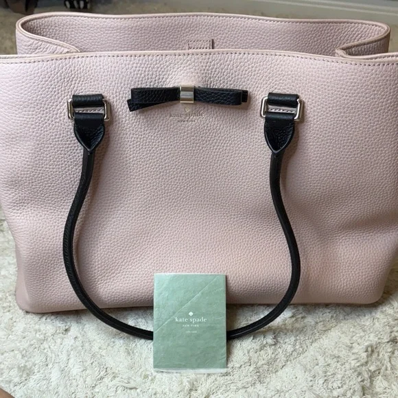 NWOT Kate Spade Pink Tote with Black Bow Accents - Picture 14 of 14